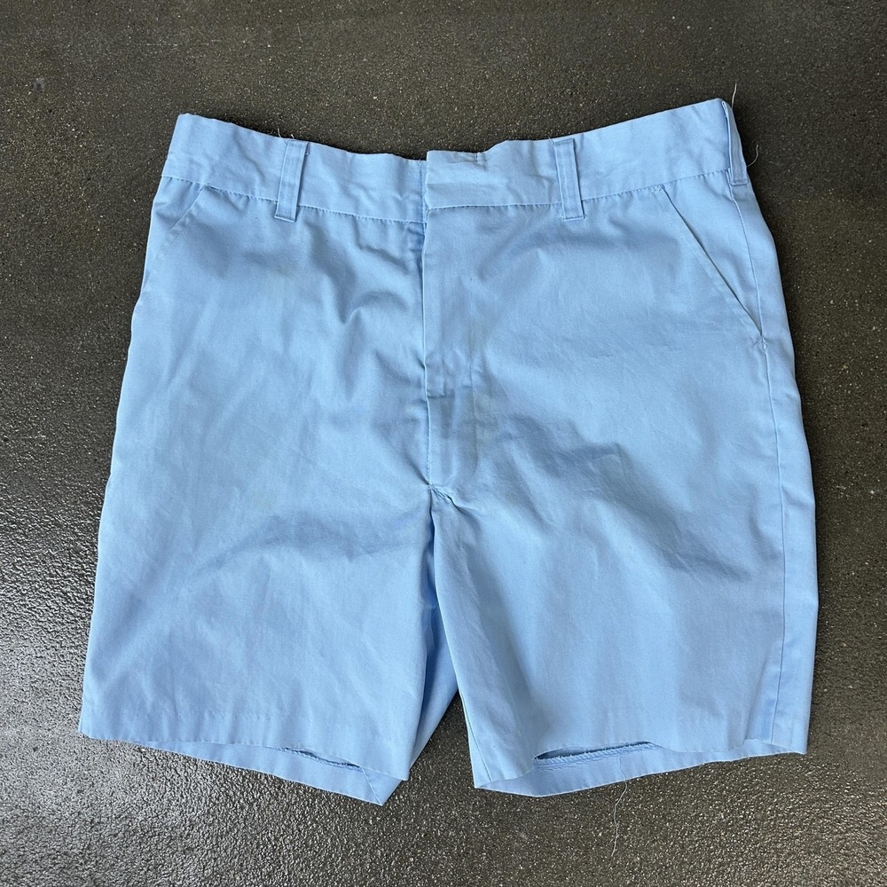 Vintage Gimbels Shorts Mens 36 Blue Chino Permanent Press Wrinkle Resistant